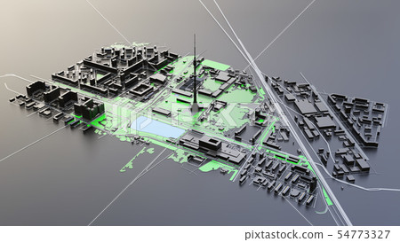 3D futuristic city architecture 3D futuristic city architecture 54773327