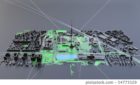 3D futuristic city architecture 3D futuristic city architecture 54773329