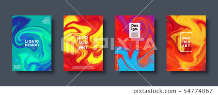 Colorful abstract geometric background. Liquid dynamic gradient waves. Fluid marble texture. Modern 54774067