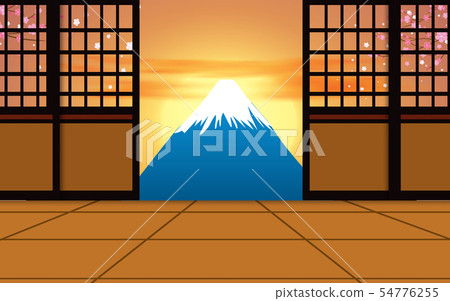 lanscape of fuji mountain in sunset 54776255