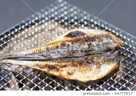 Horse mackerel, BBQ, bbq, charcoal-grilled, grilled, biton charcoal, seven wheels, camping, food, food, horse mackerel, horse mackerel, horse mackerel 54777617