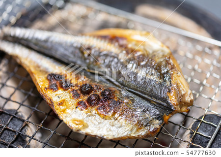 Horse mackerel, BBQ, bbq, charcoal-grilled, grilled, biton charcoal, seven wheels, camping, food, food, horse mackerel, horse mackerel, horse mackerel 54777630