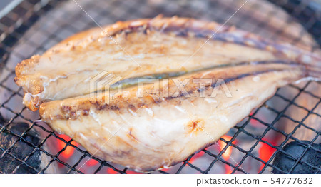 Horse mackerel, BBQ, bbq, charcoal-grilled, grilled, biton charcoal, seven wheels, camping, food, food, horse mackerel, horse mackerel, horse mackerel 54777632