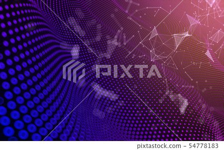 Abstract polygonal space low poly dark background, Abstract polygonal space low poly dark background, 54778183