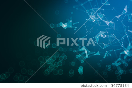 Abstract polygonal space low poly dark background, Abstract polygonal space low poly dark background, 54778184
