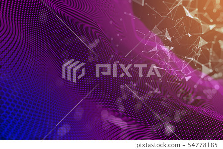 Abstract polygonal space low poly dark background, Abstract polygonal space low poly dark background, 54778185