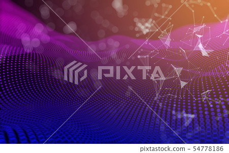 Abstract polygonal space low poly dark background, Abstract polygonal space low poly dark background, 54778186