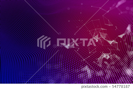 Abstract polygonal space low poly dark background, 54778187