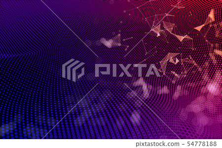 Abstract polygonal space low poly dark background, Abstract polygonal space low poly dark background, 54778188