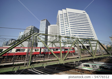東京的日本城市景觀景觀在品川等的摩天大樓購物 54778312