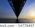 Akashi Kaikyo Bridge where the sun rises 54778497