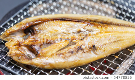 Overnight dried salmon, BBQ, bbq, charcoal grilled, grilled, biton charcoal, seven rings, camping, food, food 54778836