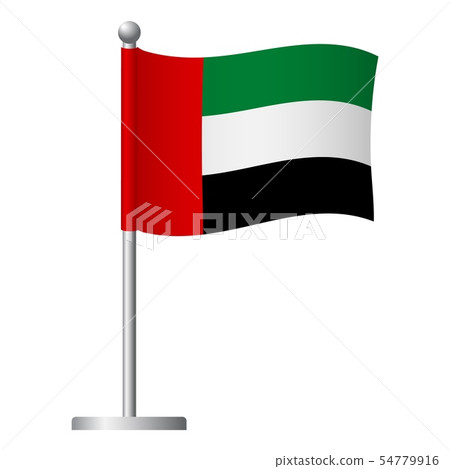 united arab emirates flag on pole icon 54779916