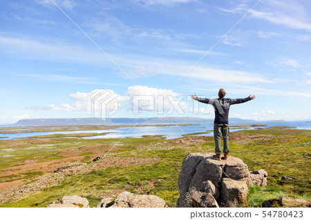 Freedom man in nature on iceland free Freedom man in nature on iceland free 54780423