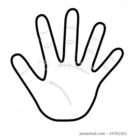 Hand palm monochrome illustration 54781831