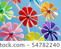 Close up Colorful Pinwheels toy in summer 54782240