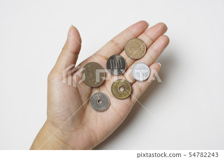 Hand Hold Money Japanese Coin  54782243