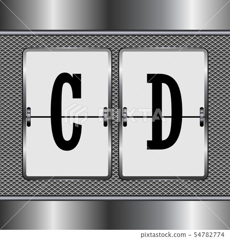 Metal alphabet of mechanical C-D, vector 54782774
