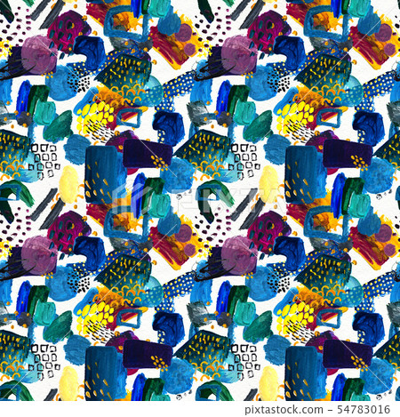 Seamless pattern made by hand drawn paint strokes. 54783016