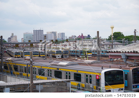 總武線駐紮在三鷹車輛中心 總武線駐紮在三鷹車輛中心 54783019