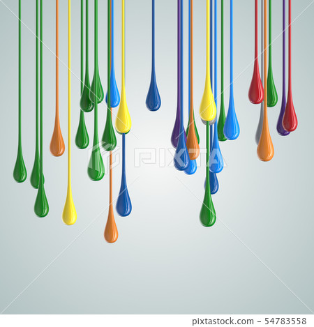 3D color glossy paint drop blobs 3D color glossy paint drop blobs 54783558