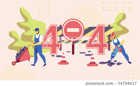 404 Error. Workers Destroying Asphalt, Road Repair 54784017