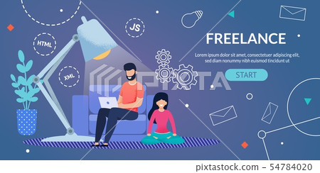Webpage Advertising Freelance Remote Work at Home 54784020