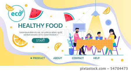 Landing Page Offering Healthy Food with Eco Sign Landing Page Offering Healthy Food with Eco Sign 54784473