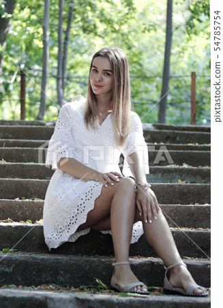 cool girl in white dress cool girl in white dress 54785754