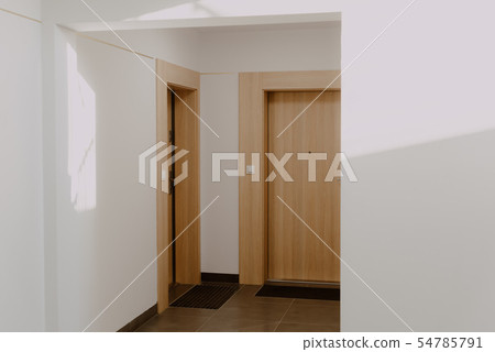 corridor in the building with door to the flat corridor in the building with door to the flat 54785791