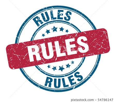 rules stamp. rules round grunge sign. rules Stock Illustration