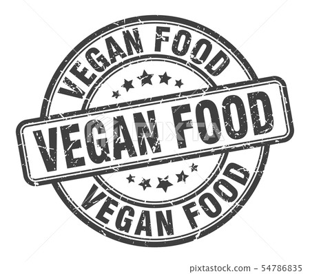 vegan food stamp. vegan food round grunge sign. - Stock Illustration ...