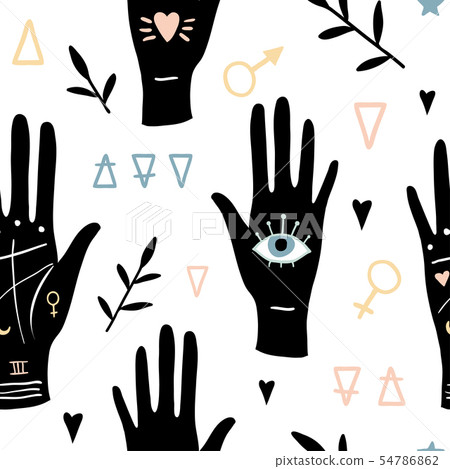 Vector witch magic seamless pattern 54786862