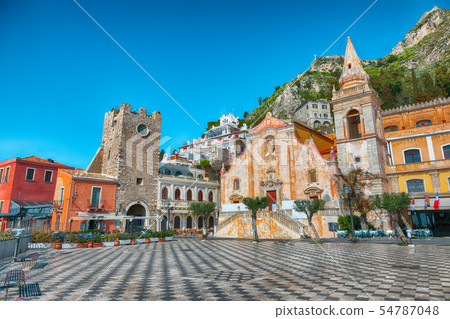 Belvedere of Taormina and San Giuseppe church on 54787048