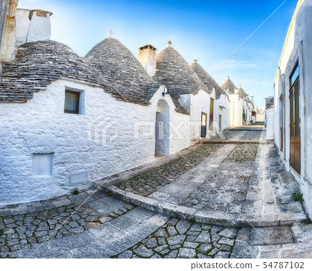 Trulli of Alberobello typical houses street view 54787102