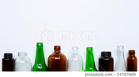 Glass bottles on white background. 54787609