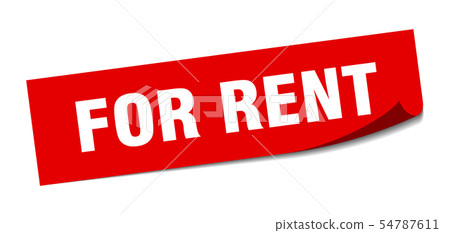 for rent sticker. for rent square isolated sign. 54787611