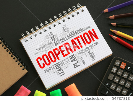 Cooperation word cloud in notepad Cooperation word cloud in notepad 54787818