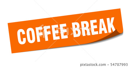 coffee break sticker. coffee break square isolated 54787993