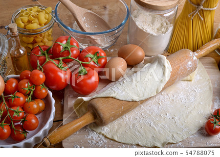 pizza dough and ingredients pizza dough and ingredients 54788075