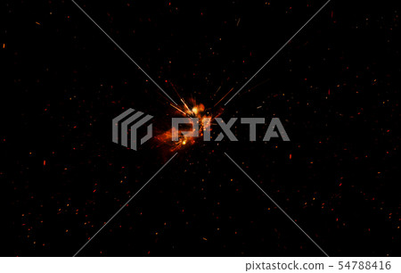 fire flames with sparks on black background 54788416