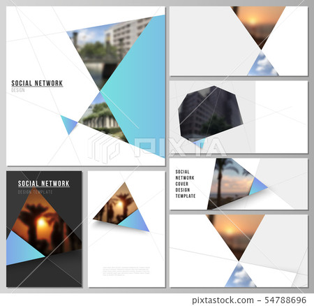 The minimalistic abstract vector layouts of modern social network mockups in popular formats 54788696