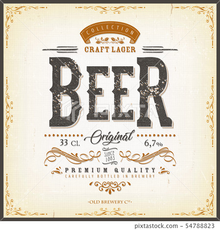 Vintage Beer Label For Bottle Vintage Beer Label For Bottle 54788823