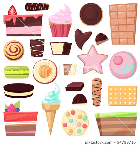 Confectionery sweets chocolate candies and sweet confection dessert in candyshop illustration of Confectionery sweets chocolate candies and sweet confection dessert in candyshop illustration of 54789710
