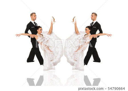 ballrom dance couple in a dance pose isolated on ballrom dance couple in a dance pose isolated on 54790664