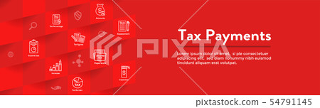 Tax concept - percentage paid, icon and income Tax concept - percentage paid, icon and income 54791145