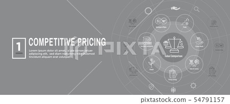 Competitive Pricing Icon Set with Growth, 54791157