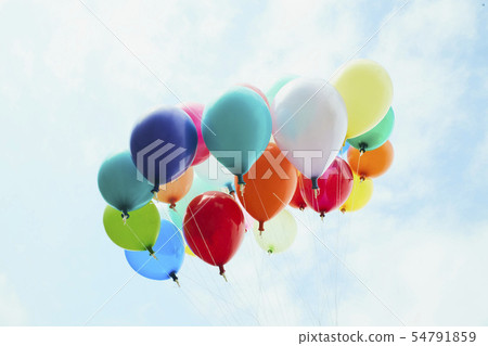 Blue sky colorful balloon 54791859