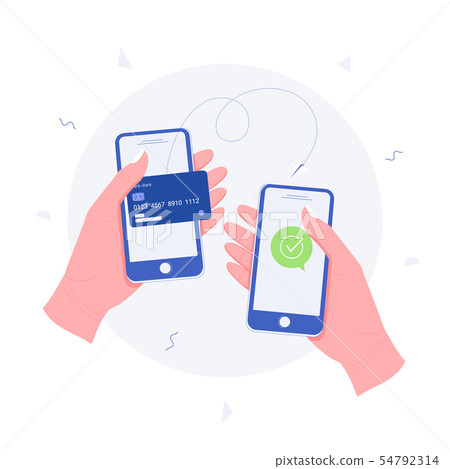 Money transaction online concept. 54792314