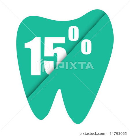 Tooth discount for paper design. Dental care. Tooth discount for paper design. Dental care. 54793065